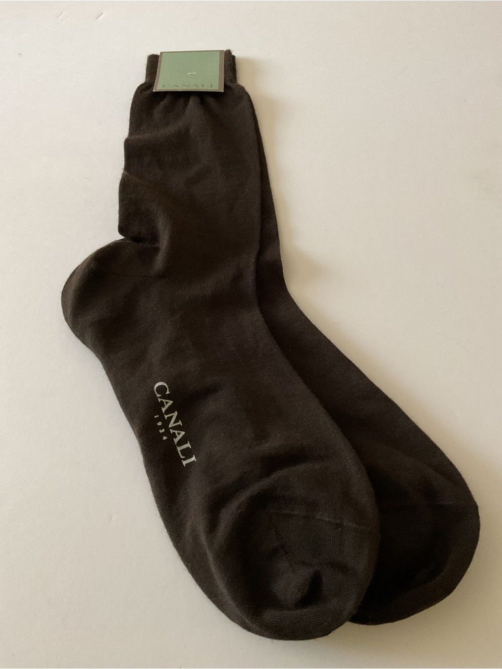 CANALI MENS WOOL SOCKS MID CALF BROWN SIZE MEDIUM NWT